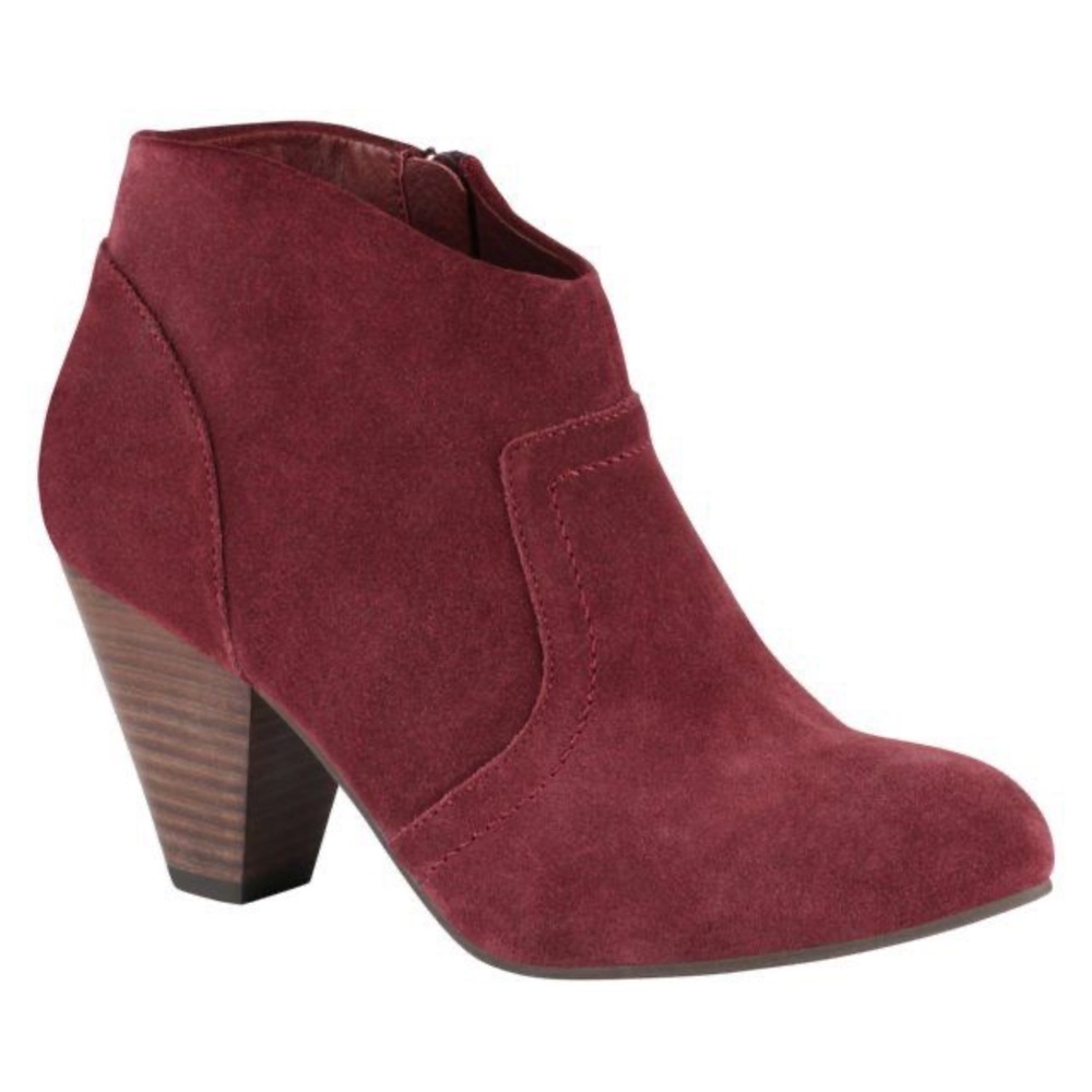 ALDO Josseline Burgundy Suede Bootie Heel